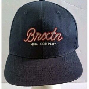 Brixton Supply Company Snapback Baseball Cap Hat Navy Blue Red Graphic Logo Dad